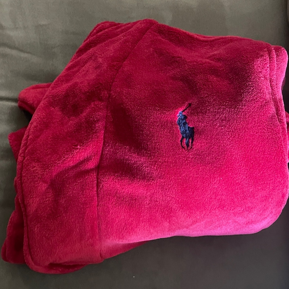Ralph Lauren Rich Red Fleece Throw